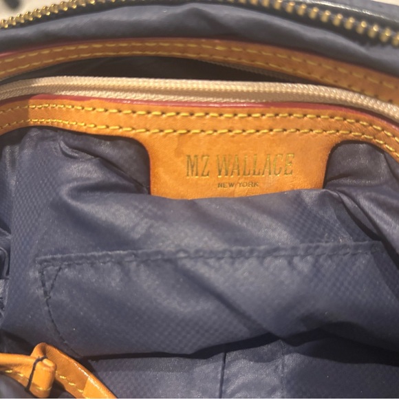 MZ Wallace VG Pre-owned Navy Metro Quilted Crossbody Bag with Leather Trim - Picture 7 of 7